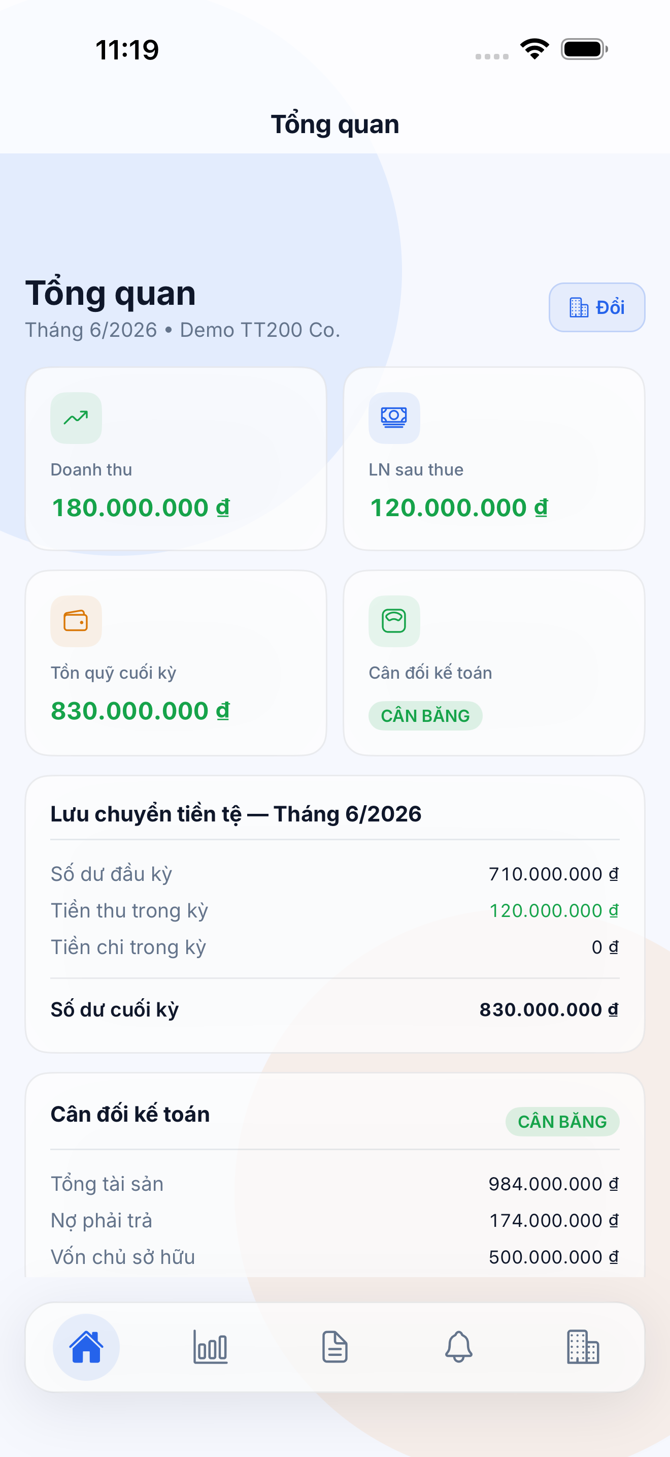 Màn hình Chọn doanh nghiệp